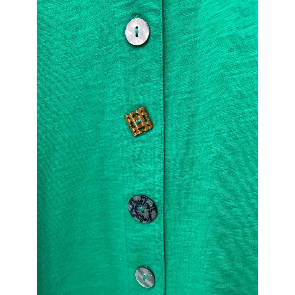 Soft Surroundings Danielle Solid Green Button Dre… - image 6